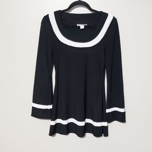 WHBM Retro 70's style mini dress bell sleeves XS